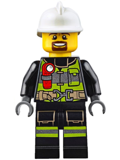 Firefighter with Brown Moustache and Goatee