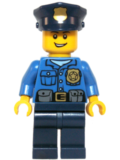 Police with Hat and Gold Badge