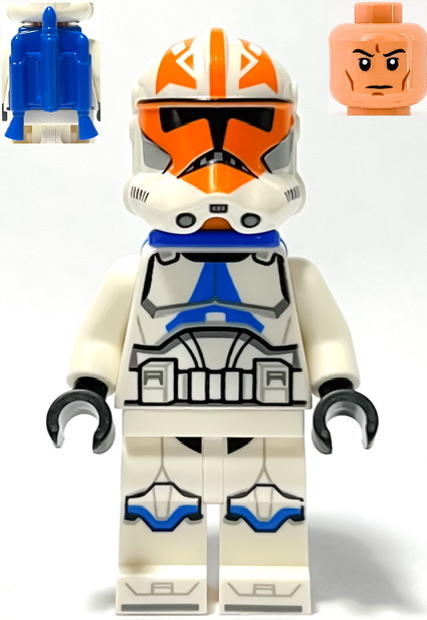 Clone Trooper with Helmet with Holes and Togruta Markings and Blue Jet Pack