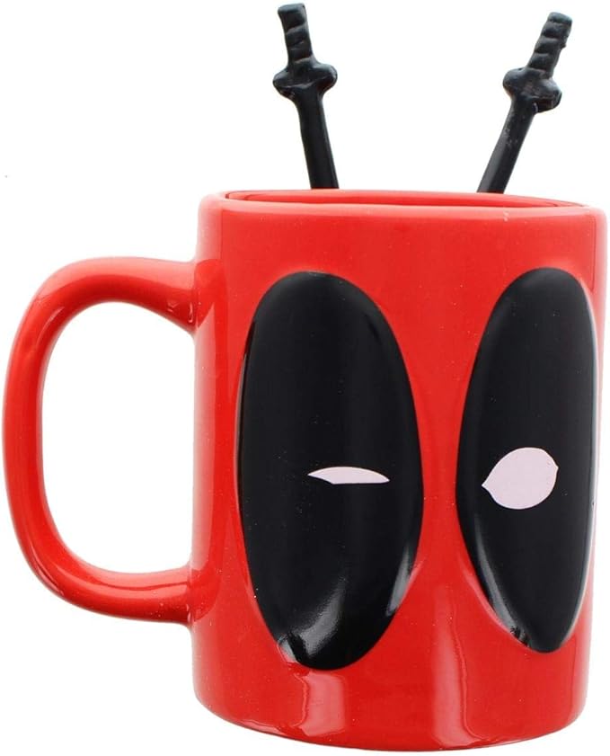 DeadPool Coffee Mug with Stirring Spoons