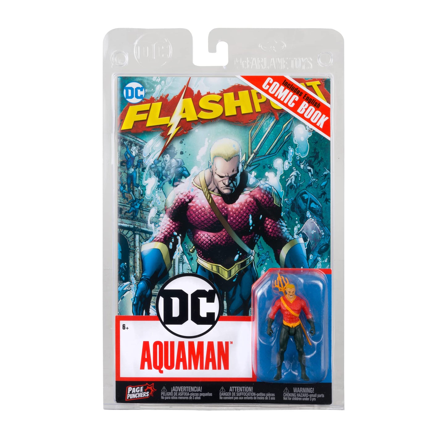DC Direct Page Punchers Aquaman 3" Figure With Flashpoint Comic