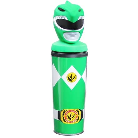 Green Pawer Ranger Water Bottle with Straw