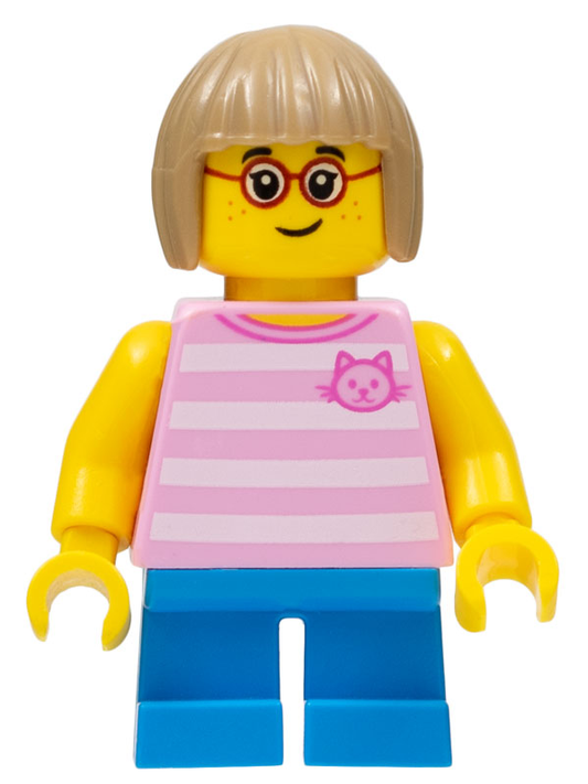 Girl Child with Bright Pink Striped Shirt (from Fun in the Park - City People Pack)