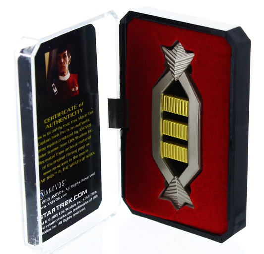 Star Trek Movie Era Captain Rank Pin Authentic Prop Replica Anovos in Box