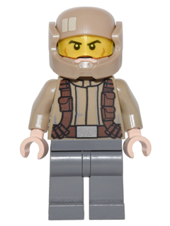 Resistance Trooper with Dark Tan Jacket, Frown, Cheek Lines